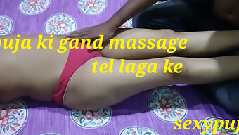 Sexy Indian Housewife Gives Oil Massage And Handjob With Dirty Talk