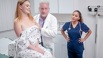 A Doctor And His Nurse Give Special Attention To A Curvy Girl'S Tight Vagina