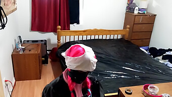 Funny Maid Gagged And Bound In Solo Bondage