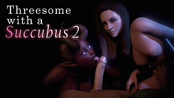 Succubus Se Zapojí Do Trojky S Párem V 3d Animovaném Videu