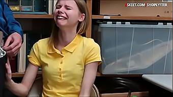 Young and petite Catarina Petrov is caught stealing and then gets her sweet pussy fucked in the LP office