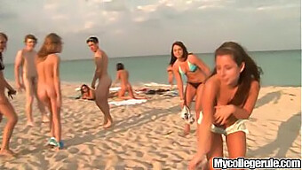 College Dorm Beach Blowjob With Young Coed