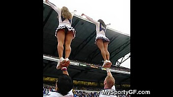 Busty Cheerleaders Show Off Their Assets In Upskirt Shots