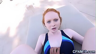 Amateur Redhead Receives Cum In Cfnm Scene