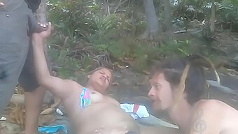 Public Beach Orgy With Hot And Horny Couple