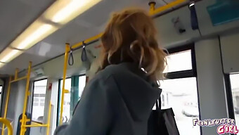 Girl Pleasures Herself On A Frankfurt Tram