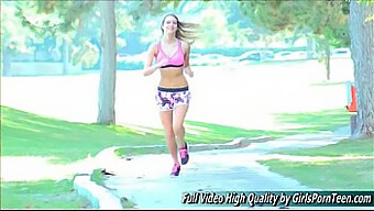 Blonde Teen Kenna'S Steamy Solo Session At The Golf Course