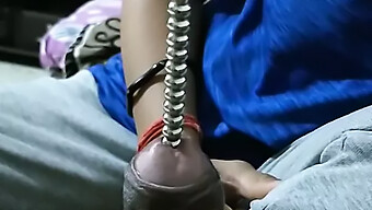 Female Exploring Penis With Urethral Sounding Toy