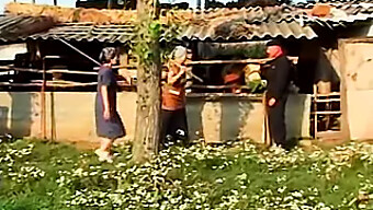 Hungarian granny Janet engages in sexual activity while urinating outdoors