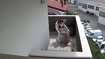 Caught My Young Neighbor Pleasuring Herself On Her Terrace