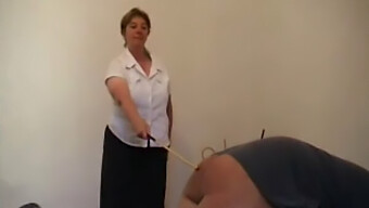 Mature Woman Punishes Man With A Cane In Hardcore Milfing Scene