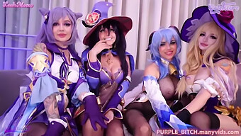 Un Groupe De Filles Chaudes De Genshin Impact S'Engagent Dans Une Orgie Anale