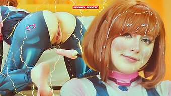 Uravity, Une Adolescente Rousse, Se Fait Double Pénétrer Par Une Machine À Sexe Dans My Hero Academia